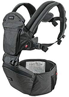 Baby Carrier with Hip Seat, Ergonomic Infant Carrier Newborn to Toddler, Lumbar Support, 6 Carry Positions – MiaMily Hipster Plus (Charcoal Grey)