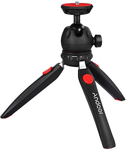 Andoer Mini Treppiede Da Tavolo Telefono Fotocamera Treppiede Rimovibile Testa A Sfera Portatile Pieghevole Con 1/4 Vite Di Montaggio Mini Tripode Per Videocamere Dslr/Mirrorless Dv Led Video Luce