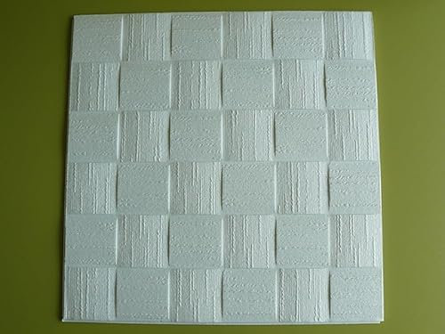 Pannello polistirolo decorativo per soffitto e parete effetto 3D isolante termico - spessore 1cm - dimensioni 50x50cm decosa, Confezione da 20mq (DUBLIN)