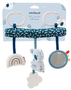 Miniland - Giocattolo da appendere per culla o passeggino Baby Koala - Centro sensoriale con dentaruolo, specchio e suono - Stimolazione precoce (Baby Koala)