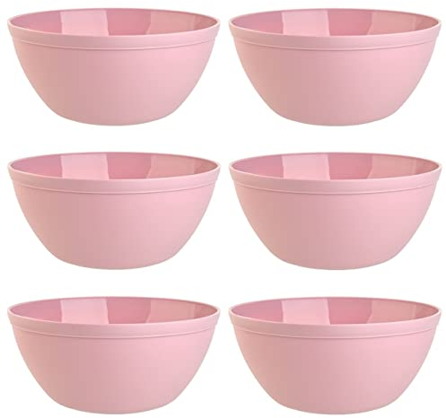 Lot de 6 bols à céréales, à dessert, à salade, à soupe, à riz, en plastique, sans BPA, grand 900 ml