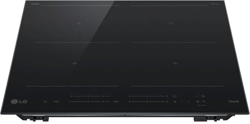 LG CBIZ2437B Induktionskochfeld 60 cm, Leistung von 2,5 bis 7,4 kW, 4 Zonen, 2 Flex-Zonen, 15 Leistungsstufen + Boost, unabhängige Touch-Slide-Steuerung, WLAN, Keramikglas, Schwarz