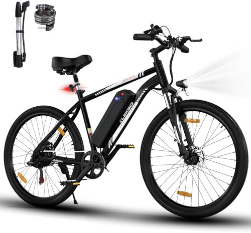 ELEKGO E-Bikes, 26 Zoll E Bike Herren Damen, 36V Abnehmbarer Lithium-Akku, 250W Motor MTB, E-Mountainbike mit 7-Gang-Elektrofahrrad Reichweite über 65KM, Ausgestattet mit stoßabsorbierenden Sitzen