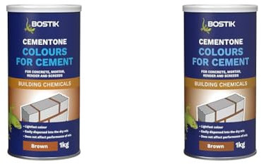 Bostik Colours for Cement, For Concrete, Mortar, Render and Screeds, Available in 5 Intermixable Colours, For Interior and Exterior Use, Colour: Russet Brown, Size: 1kg (Pack of 2)