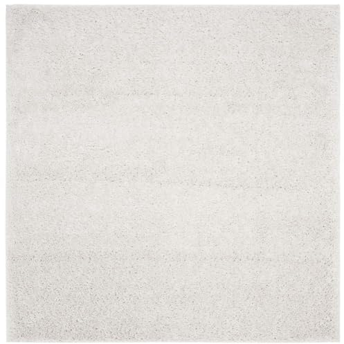 SAFAVIEH Tapis Shag pour Salon, Salle à Manger, Chambre à Coucher - August Shag Collection, Tapis à Poil Court, Beige, 244 X 244 cm