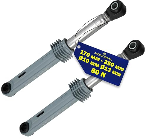 2 Piezas Amortiguador Lavadora 80N Ø10mm Ø13mm Longitud 170 mm – 250 mm con Código Original DC66-00531C DC66-00343D DC66-00421B para Samsung - MONTERAL