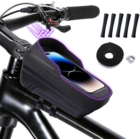 BBWELL Bolsa Manillar Bicicleta,Bolsa de Bicicletas con Pantalla Táctil Sensible a TPU y Cubierta de Lluvia,Impermeable para Teléfono Móvil,Bicicleta de Montaña,Carretera