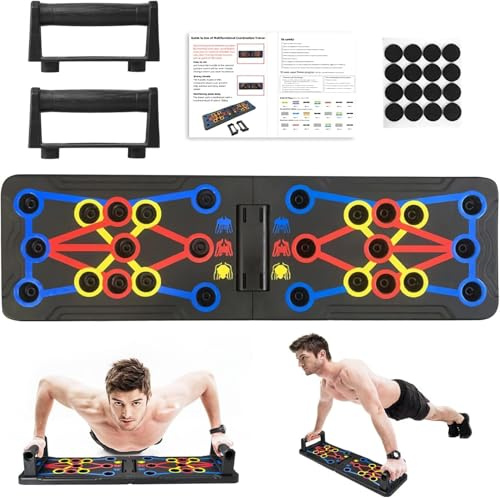 Anluomafuy Portable Planche Pompe, Planche Pompe Musculation avec Antiglisse Poignées, Pliable Planche et Appareil de Fitness Système équipement d’Entrainement pour Les Muscle Unisexe