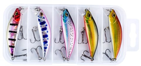Steinn Wobbler Minnow Kit de leurres artificiels | Poisson prédateur sandre perche | avec boîte à appât
