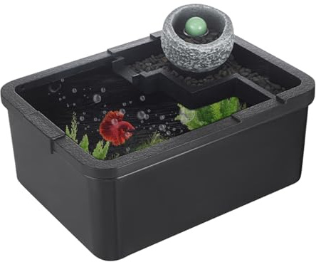 Hiemible Petit Aquarium avec Filtre Et Éclairage Intégrés,Décoration De Table Basse avec Aquarium - Écosystème LED avec Pompe USB pour Poisson Betta, Crevettes, Aquaponie Et Décoration Étagère