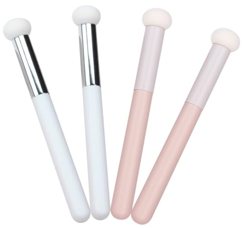 COLLBATH Set de 4 Esponjas para Maquillaje Brocha Correctora, Material Esponja y Madera, Diseño Cómodo al Tacto para Aplicación Profesional y Uso Diario