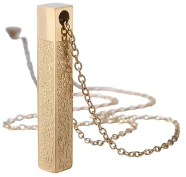 Nytt för trendigt 2025 islamiskt muslimskt rostfritt stål Ayatul Kursi Kubhänge Halsband Män Kvinnor Arabisk Kalligrafi Smycken Ramadan Presenter Modeaccessoarer Kreativ gåva