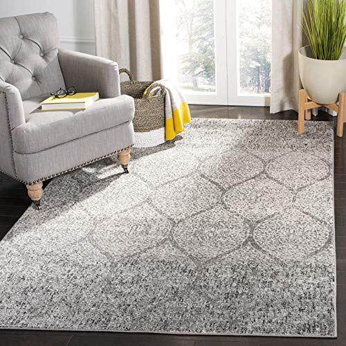 Safavieh Contemporary Rug for Living Room, Dining Room, Bedroom - Madison Collection, Short Pile, in Grey and Ivory, 155 X 229 cm