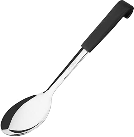 Vogue Professional Black-Handled Large Serving Spoon | 340mm | Stainless Steel | Dishwasher Safe | CS910