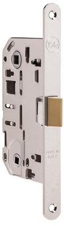 Yale Serratura a cilindro europeo da infilare per porte in legno Silenthya Y52CC1050C2 cromo satinato, bordi tondi, entrata 50 mm interasse 85mm