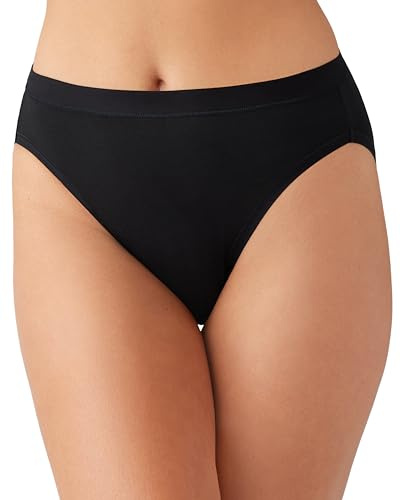 Wacoal Calzones de algodón de corte alto para mujer, Negro -, XXXL