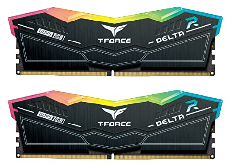 TEAMGROUP T-Force Delta RGB DDR5 RAM 32GB (2x16GB) 6800MHz PC5-54400 CL34 Desktop-Speichermodul RAM für 600 700 Series Chipsatz XMP 3.0 Ready Black - FF3D532G6800HC33 4BDC01 10