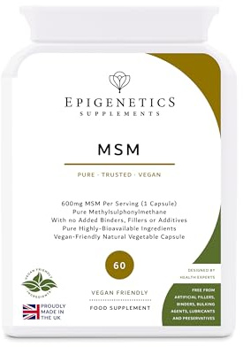 MSM | 550mg Highly Absorbable Methylsulphonylmethane (MSM) Zero Additives | 60 Vegan Friendly Capsules UK Made | 1 Capsule Daily (2 Month Supply)