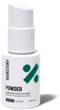 Hairstory Powder, Refreshing Dry Shampoo for All Hair Types, Absorbs Oil, Adds Volume & Texture, Non-Aerosol & Talc-Free, No Chalky Residue, 1.35oz