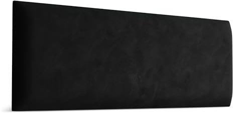 Muralo - Samt Wandkissen Stoff Polster-Paneel für Schlafzimmer Wohnzimmer Bett Wandpolster Bettkopfteil Lendekissen Modern Luxus Gepolstert Magic Velvet (Schwarz, 90 cm x 30 cm)