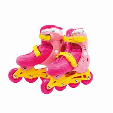 ODS - Barbie, Pattini a Rotelle Bambina, Pattini in Linea Allungabili, Stivaletto Rigido, in PVC, Taglia S (31-34), Età Consigliata +4 Anni