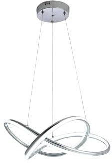 GASIASHOP SRL UNIVERSO LAMPADARIO SMD LEDA SOSPENSIONE DESIGN INTRECCIATO CON FINITURA CROMATA 60W CCT 3 IN 1 TEMPERATURA LUCE SELEZIONABILE 3000K - 4000K - 6500K