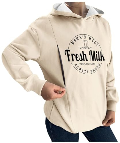 Dasongff Sweats à Capuche Allaitement Femme Zip Manche Longue Sweats à Capuche Grossesse Zipper Sur Les Côtés Vetement D Allaitement Sweats à Capuche Allaitement Zip Hoodie D'allaitement