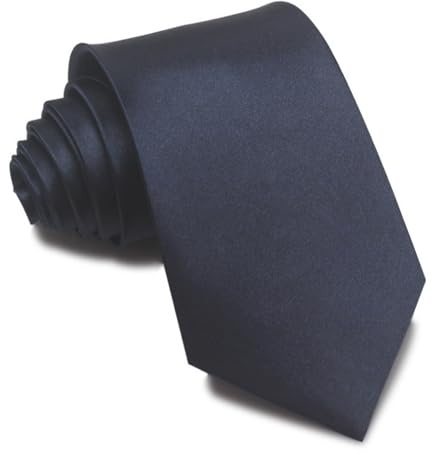 MAIANY Corbatas de Hombre, Corbata Satin Clásica de 8 cm en Diseño Monocolor, Corbata Clásica de Boda para Oficina o Eventos Festivos (azul oscuro)