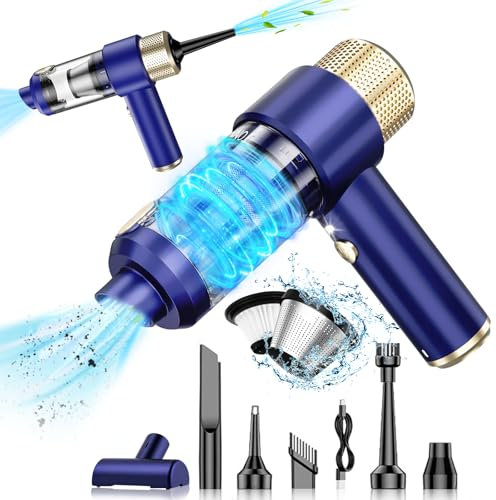 TENGWUDZ Handstaubsauger Akku Kabellos 12000PA 4 in 1 Staubsauger Gebläse mit 2 Waschbar HEPA-Filter Für Auto, Küche, Haus & Tierhaar Reinigung, Aufladbar Tragbar Leicht Akkustaubsauger