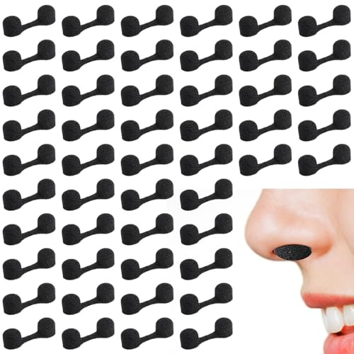 Dimeho Filtres de nez de défense 100 pièces - Filtres nasaux jetables en vrac - Éponge Filtres de nez pour bronzage par pulvérisation, soudage, poussière, allergies, poussière des chantiers (Noir)