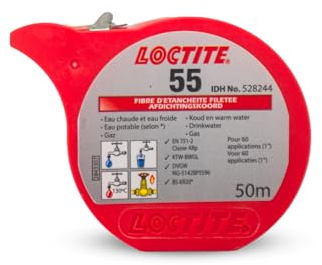 Loctite® 55 24 x 50 m Bobine - Fil d'étanchéité pour plomberie | Ruban d'étanchéité pour tuyaux | Remplace la filasse et pâte à joint | Solution idéale pour l'étanchéité plomberie