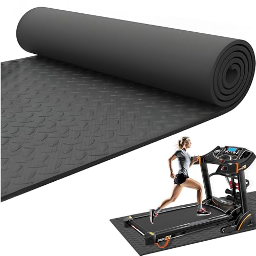 HFGHGDF löpbandsmatta, gymnastikmattor för hem, hopprepmatta, 10 mm golvskydd, halkfri, antivibration, gymmatta under basen av ditt löpband eller någon träningsutrustning för den delen (200 x 100 cm)