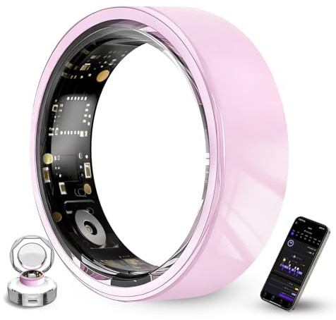 Govllfoz Anillo inteligente para mujer, quema de calorías, reconocimiento automático de ejercicio, control de fotos por gestos, rastreador de fitness de salud con monitor de frecuencia cardíaca