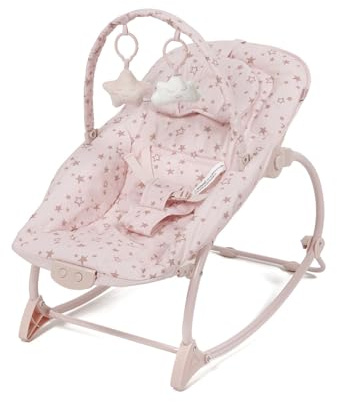 Puggle 3-in-1 Infant Toddler Musical & Vibration Rocker - Scattered Stars Pink