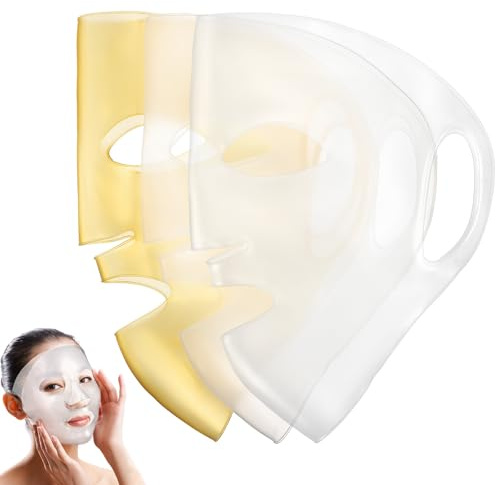 IOBIDDYS Masques Faciaux et Favorisent L'absorption des Nutriments 3 Pièces Réutilisables en Silicone Crochets D'oreille Suspendus Évitent L'évaporation Lente des Essences pour Bain et Spa