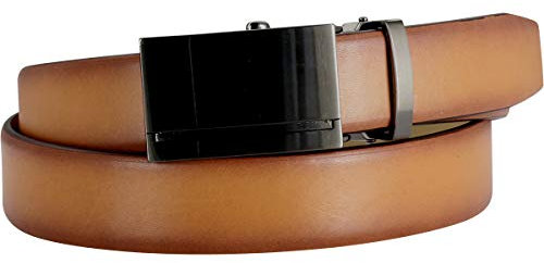 LINDENMANN Premium Handmade in EU Herren Ledergürtel/Automatik-Gürtel, Rindledergürtel Herren, cognac, Größe/Size:85, Farbe/Color:braun