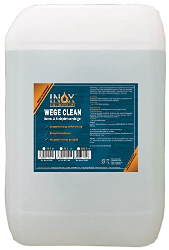 INOX® - Effektives Wege Clean Steinreiniger 25L | Intensiv außen | Grünbelagentferner, Algen-, Flechten- & Moosentferner | Reinigt Stein, Beton, Fliesen & Fassaden