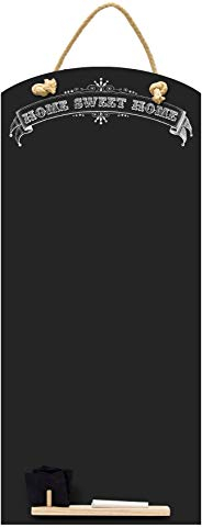 Chalkboards UK CHB131 Sweet Home Tall Thin Chalkboard/Blackboard/Memo Kitchen Board with Rope, Tray and Chalk. Booths Design Range, Wood, Black, 60 x 26.5 x 1 cm