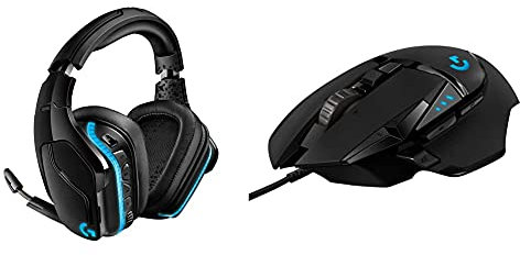 Logitech G502 Hero Souris Gamer Filaire (Souris RVB, 11 Boutons programmables, Souris pour PC et Ordinateur Portable) + Logitech G935 Casque Gamer sans Fil avec Son Surround 7.1 (PC, PS4, Xbox)