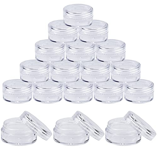 50 Pcs Travel Cosmetic Jar Pots 5ml Creams Make-up Sample Containers with Lids for Women Glitter Nail Art Storage Bottles