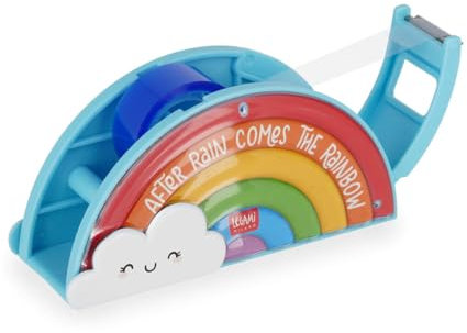 Legami - Tape Dispenser, Includes Roll of Adhesive Tape, Serrated Cutting Blade, 13.5 x 6.5 cm