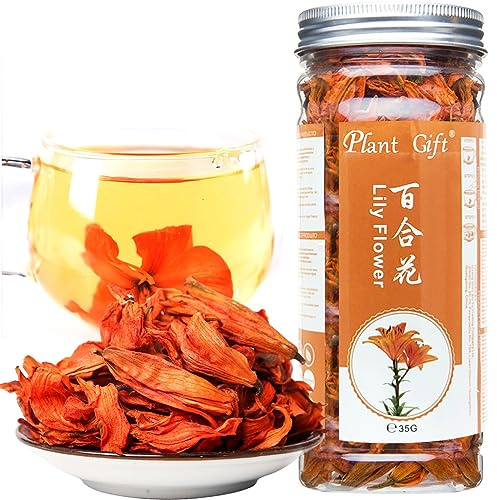 Plant Gift 100% Pure Lily Tea 百合花茶, Caffeine-Free 35g/1.23oz Lilium Flower