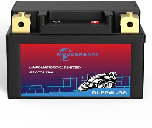 MOUDENSKAY Batterie Lithium Moto 12V Lithium Batterie moto Powersports avec BMS,12.8V 2.5AH YTX4L-BS LiFePO4 Batterie de démarrage moteur pour motos,ATV,UTV,Scooter,Motoneige et plus encore