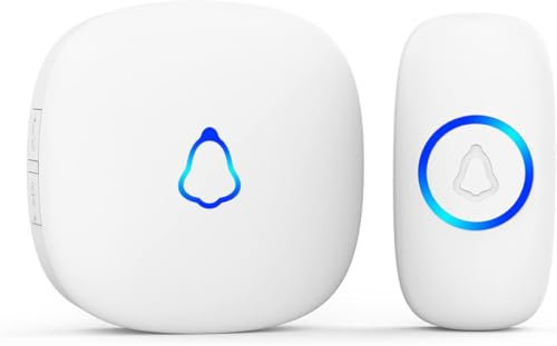 Sonnette sans Fil Exterieur Etanche - Carillon Électronique Étanche avec Piles, Portée de 300m, 52 Mélodies et 5 Niveaux de Volume - Idéale pour Maison, Bureau, Hôtel, etc.