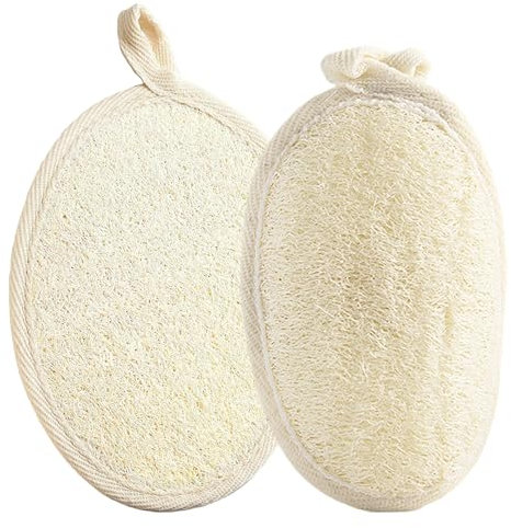 2 Pezzi Spugna Luffa, Scrubber per il Corpo Esfoliante,Naturale Guanto Di Luffa Esfoliante,per Donne e Uomini