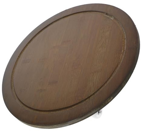 BESTonZON Base Rulli per Piante in Legno Carrello Portavasi Rotondo per Interni Ed Esterni Supporto con Ruote Girevoli per Spostare Fioriere e Vasi Pesanti Mobile Versatile per Giardinaggio