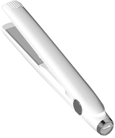 Mini Glätteisen Kabellos, 2 in 1 Mini Lockenstab und Glätteisen Haarglätter Kabellos glätteisen Locken und Glätten mini Haarglätter Und Lockenstab für Alle Arten von Haaren (Weiß)