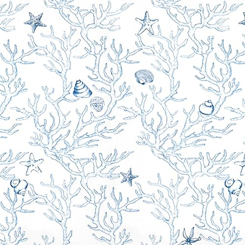 AMIGO Carta da Parati Autoadesiva in Stile Oceano, Blu e Bianca,Impermeabile e Facile da Pulire,Adatta per la Camera dei Bambini, la Camera da letto 44 x 300 cm