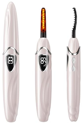 EYECURL Heated Eyelash Curler, S600 Heated Lash Curler, Accurate Temperature Control Electric Eyelash Curler Heated Curlers - Intelligent Power Off, Natural Makeup (Delicacy/Silver, S600-148MM)