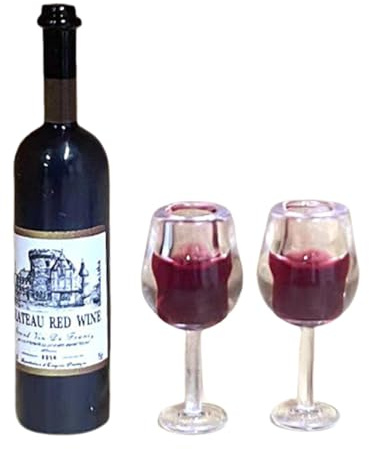 3 Piezas Miniatura Casa de Muñecas Copas Botellas Accesorios Decorativos Modelo Resina Adecuado para Decorar Escena Juego Infantil, Gorra Negra
